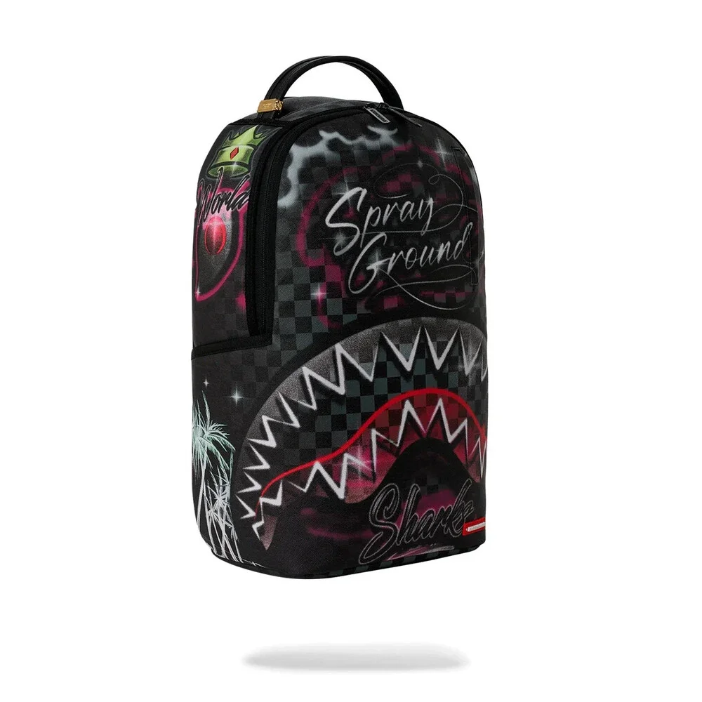 Spray Session Backpack Multi Airbrused Shark Graphic Adjustable Strap SPR326